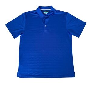PGA TOUR Airflux Men's Golf Polo Shirt size Large‎ Blue Short Sleeve Athletic